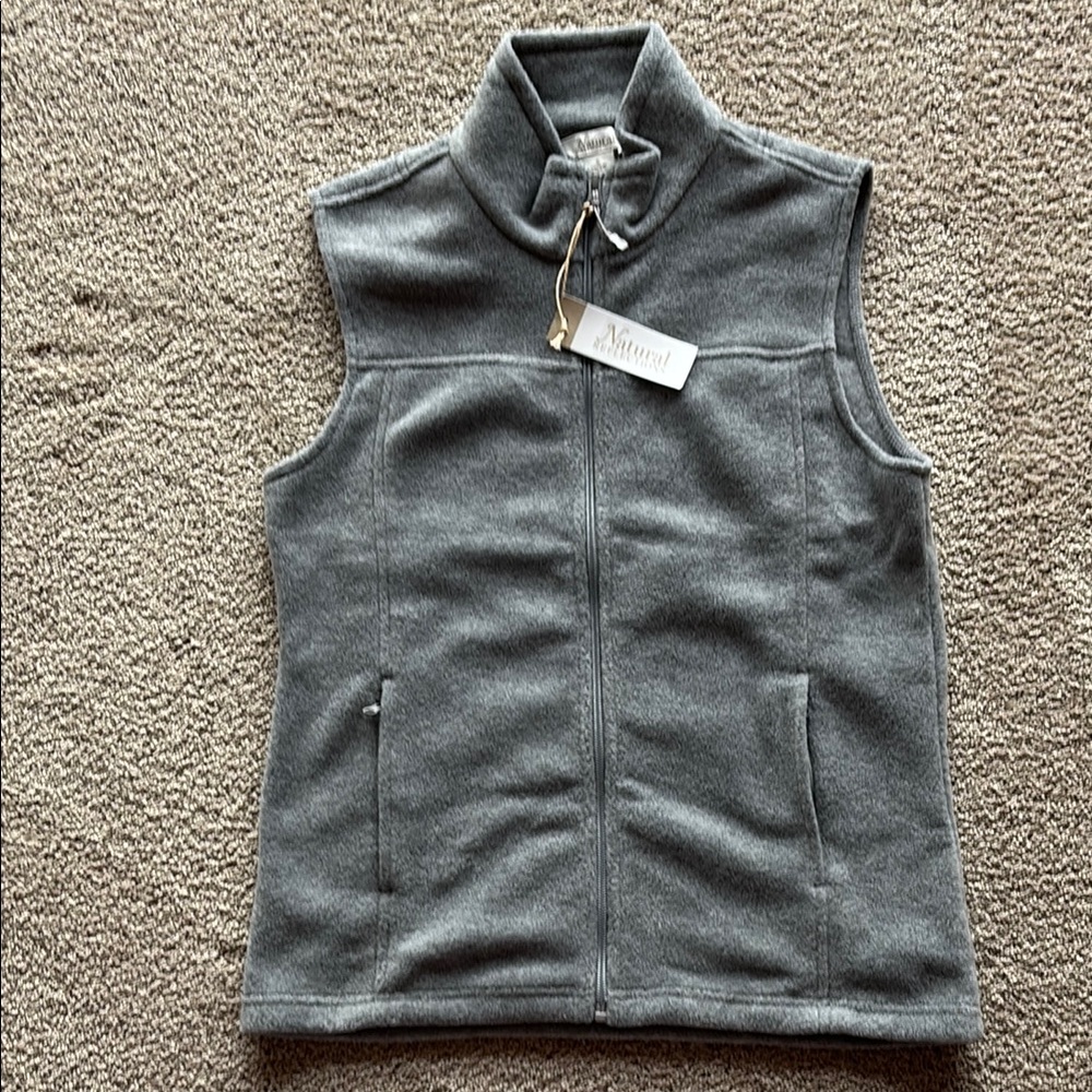 Gray Sleeveless Fleece Vest